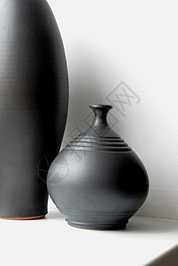 黑色陶瓷花瓶黑陶瓷花瓶背景
