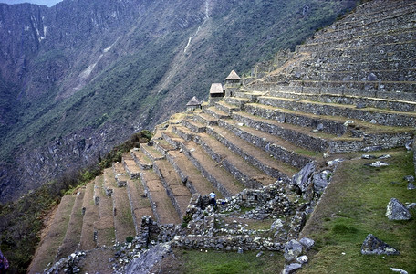 秘鲁建筑农业阳台文明山脉废墟石工背景图片