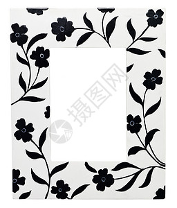 带鲜花的框架框架设计影棚空白定制装潢黑色正方形花朵元素艺术背景图片