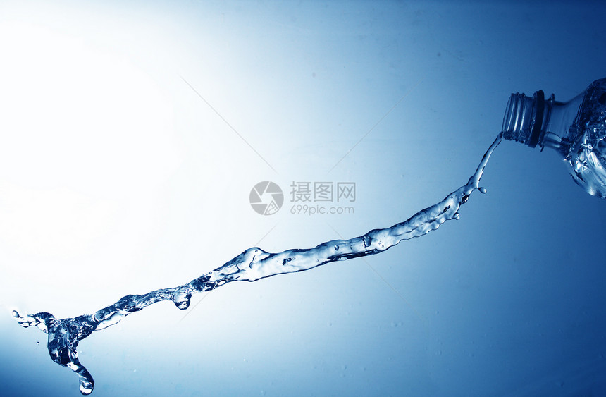 游水环境蓝色白色塑料饮料茶点氯化物瓶子流动聚合物图片