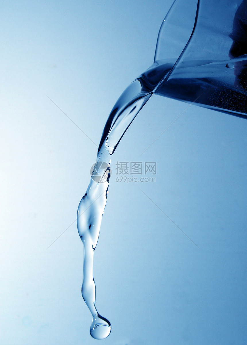 游水白色环境流动聚合物塑料蓝色氯化物饮料茶点瓶子图片