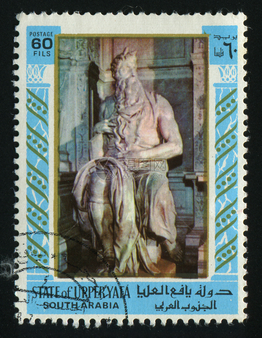 邮票卷曲艺术邮政卡片创造力石头上帝邮资雕塑信封图片