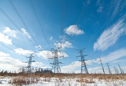 输电塔电磁极等棕色电网传输能量输送电力电能活力水平力量背景