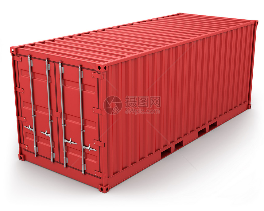 孤立的红货集装箱商业商品金属血管车厢船运货运载体物流出口图片