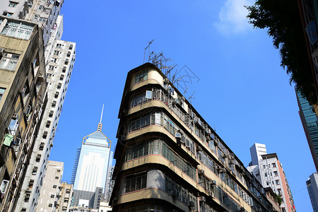 香港大楼建筑物商业旅游地标城市天空背景图片