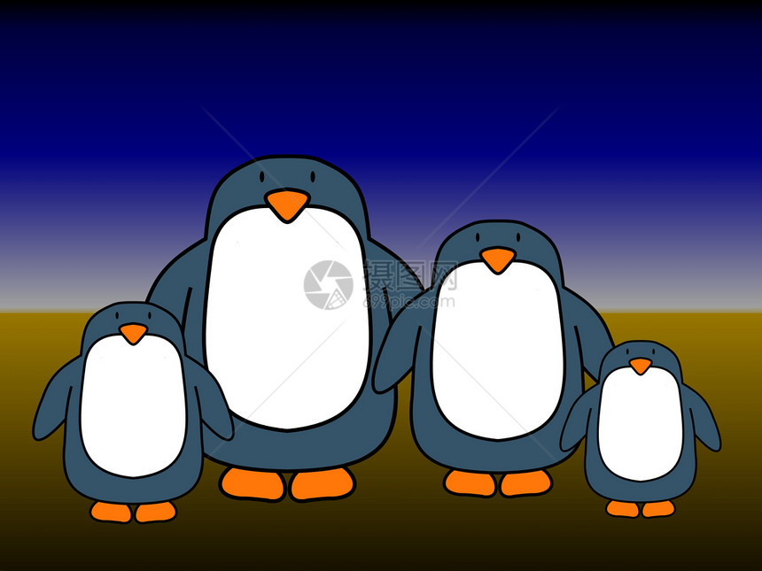 企鹅家庭单位图片