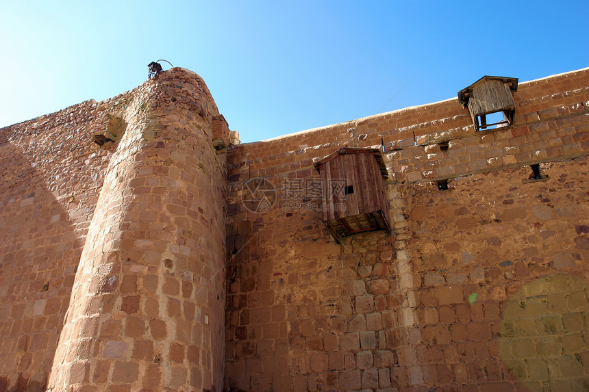圣凯瑟琳修道院地方岩石建筑学地标城堡历史沙漠历史性寺庙石头图片