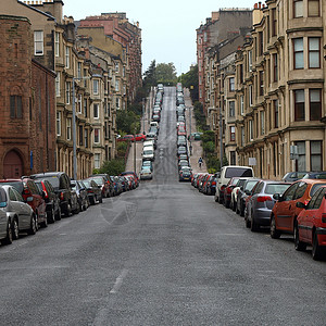格拉斯哥山爬坡街道王国丘陵背景图片