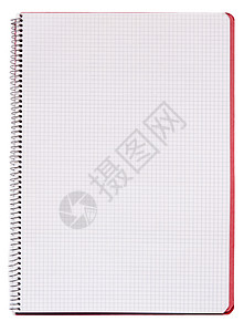 孤立空白笔记本红色白色螺旋空线办公用品活页对象背景图片