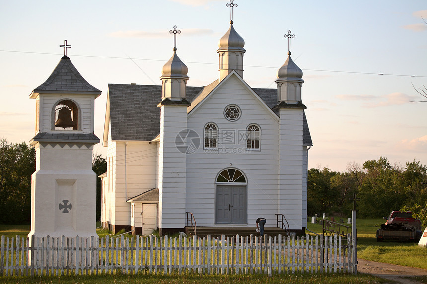 位于萨斯喀彻温景色的乌克兰东正教教堂乡村照片宗教风景场景图片