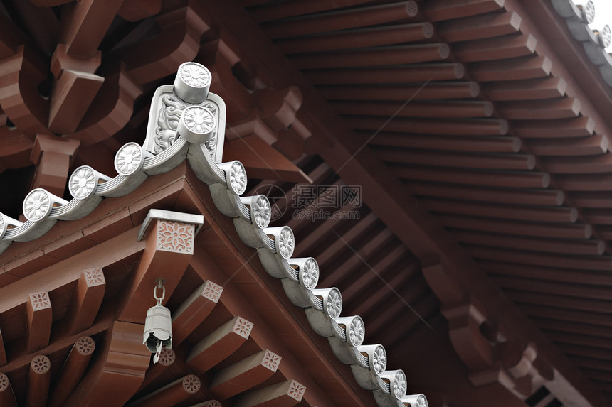 中国庙屋顶黏土景观房子水泥遗产橙子天花板住宅功夫寺庙图片