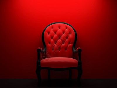 装甲主席扶手椅红色插图公寓地面渲染房间背景图片