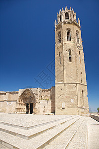 在Lleida大教堂的贝尔夫里和塞利斯特门高清图片