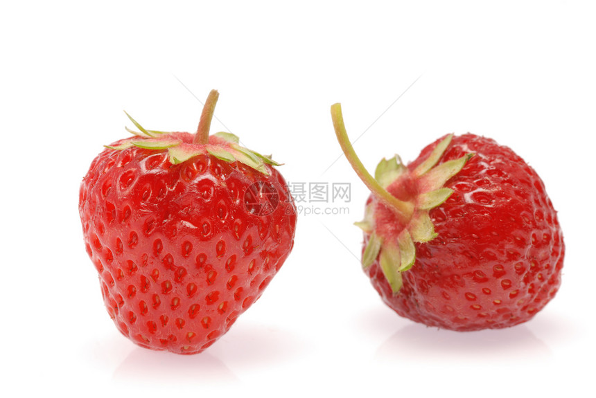 草莓植物红色种子食物早餐养分工作室活力健康白色图片