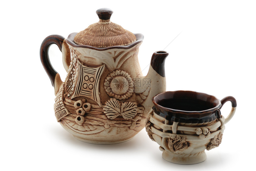 波特用具黏土茶壶艺术手工业工艺厨房投手手工水壶图片