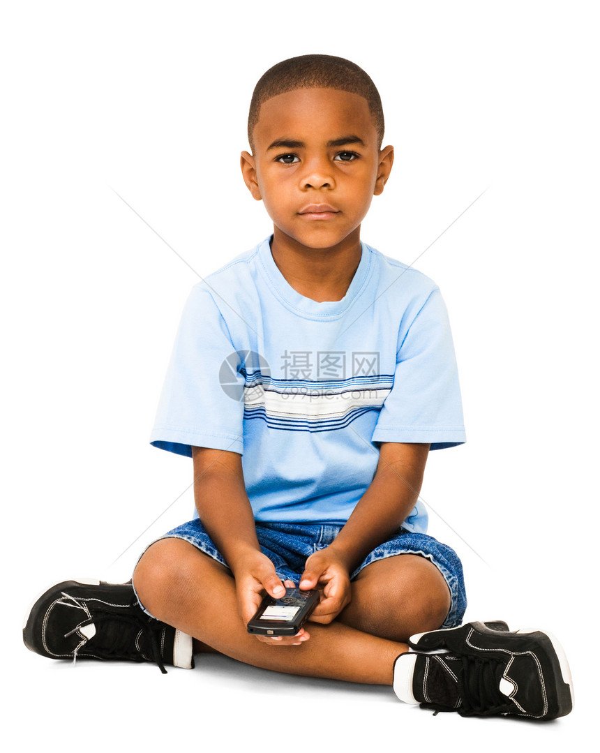 男孩短信短讯肖像手机细胞电讯白色发送鞋类自信心童年衣服姿势图片