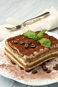 蒂拉米苏面粉勺子蛋糕甜点手指巧克力小吃饼干美食手工高清图片