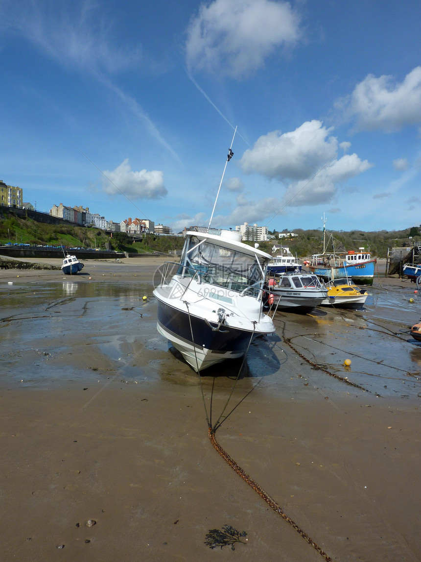 Tenby 登船码头船天空潮汐海岸线沿海码头运输海洋血管造船旅行图片