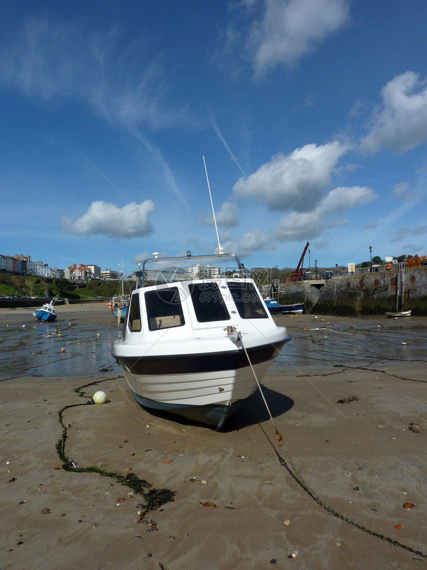 Tenby 登船码头船游艇帆船旅行造船沿海海岸血管液体潮汐海岸线图片