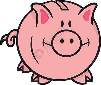 养猪银行卡通片储蓄插图财富微笑粉色背景图片