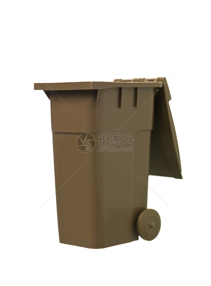 棕色回收本白色垃圾废物塑料环境摄影垃圾桶回收站处理图片