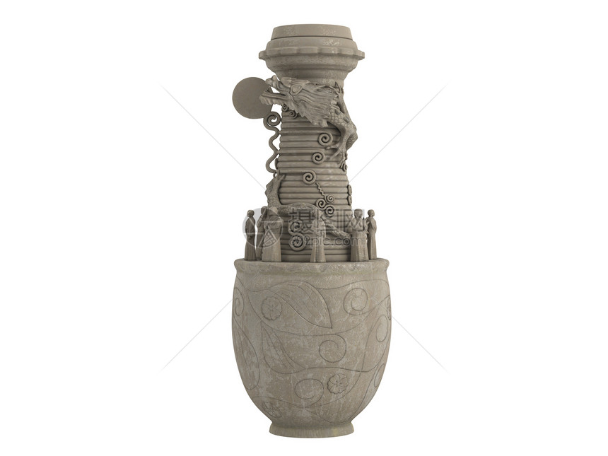 亚洲龙花瓶古董历史曲线风格血管工艺装饰历史性纪念品艺术图片