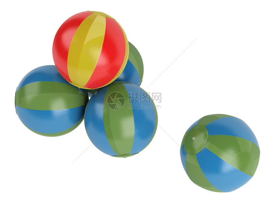 海滩球球形插图运动气球玩具蓝色水池闲暇游戏乐趣图片