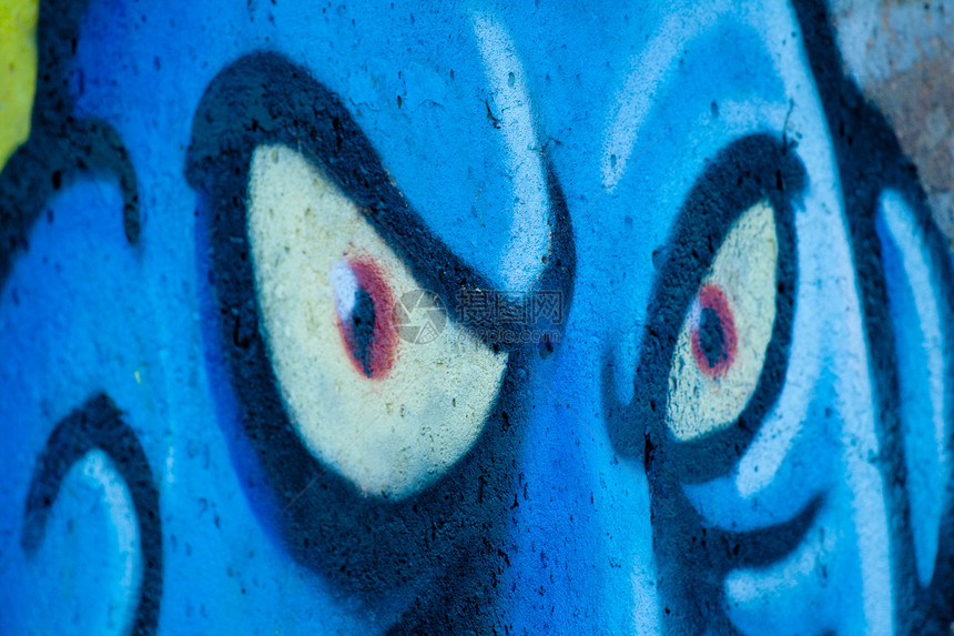 拼贴涂鸦壁画喷漆街道城市绘画眼睛创造力生活艺术图片