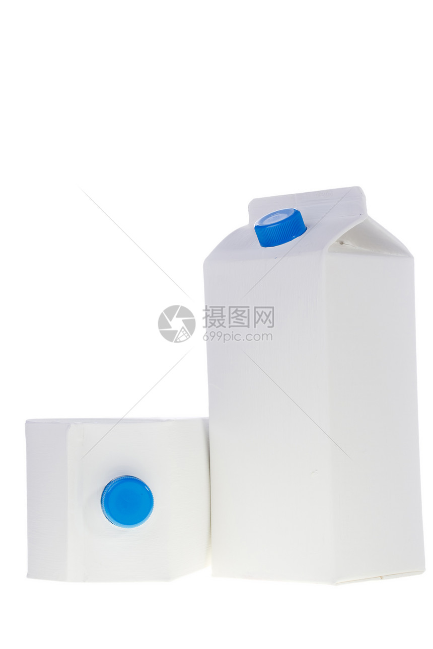 白纸盒盒子剪裁纸板牛奶乳糖蓝色饮料果汁空白白色图片