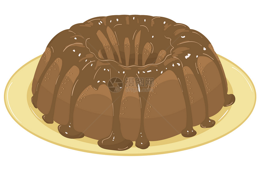巧克力蛋糕 矢量说明巧克力甜点饼干馅饼面包庆典奶油糖果盘子圆圈图片