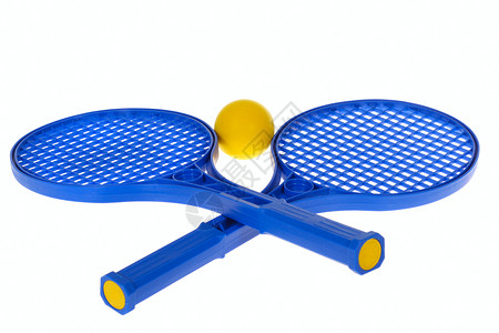 和拉克特球孩子球拍心血管蓝色游戏塑料网球白色运动齿轮背景图片