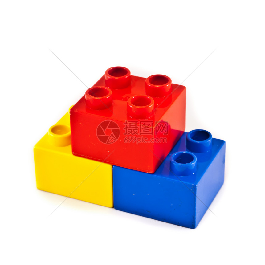 构块积木砖块幼儿园玩具白色塑料童年红色图片