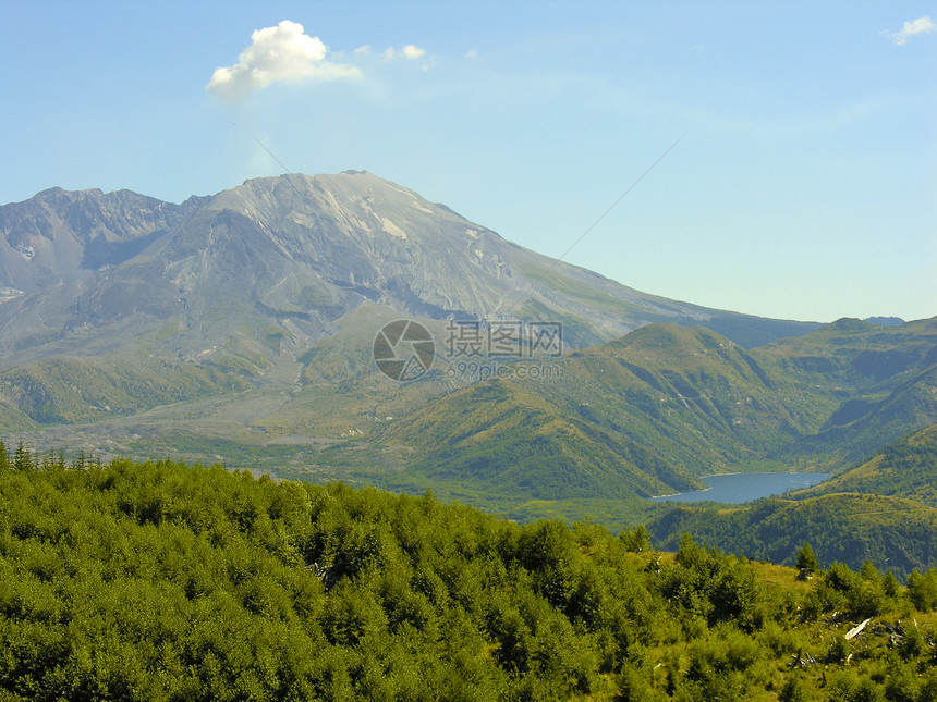 华盛顿圣海伦山蓝色历史陨石裂缝公园灾害圆顶锥体冰川火山图片