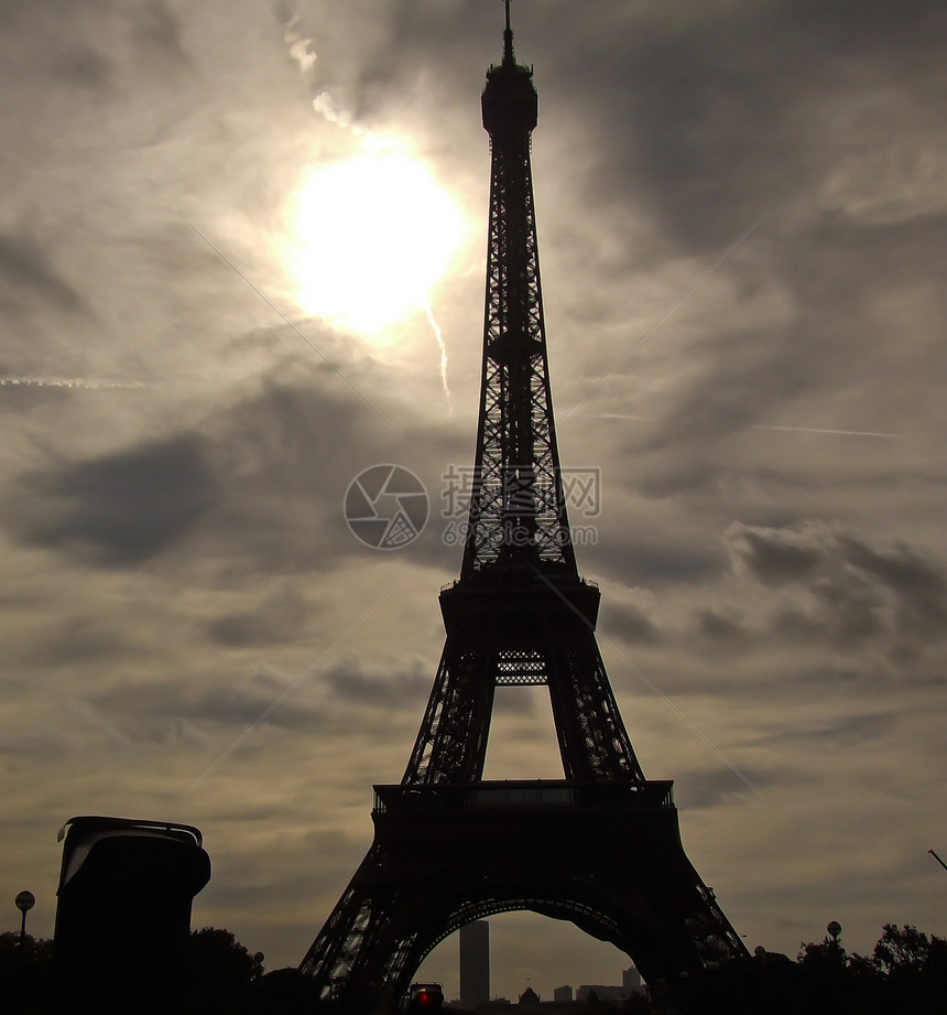 埃菲尔旅游 巴黎纪念碑建设蓝色铁塔天空展览餐厅图片