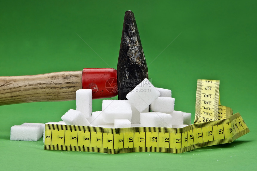 倾浮重量锤子卷尺工具糖果减肥立方体物质化合物碳水测量图片