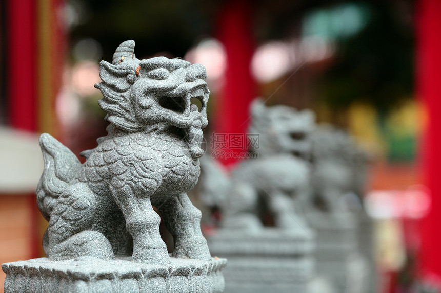 中国狮子雕像金属监护人旅行传统寺庙仪式异国艺术情调青铜图片