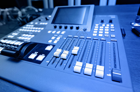 音频混音器推子调节器技术记录调音台控制电子作曲家生产收音机背景图片