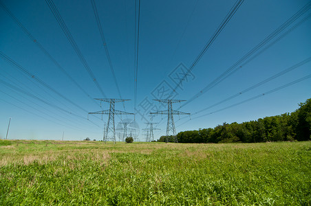 输电塔电磁极等水平线条传输能量力量电力线路照片电网电线背景