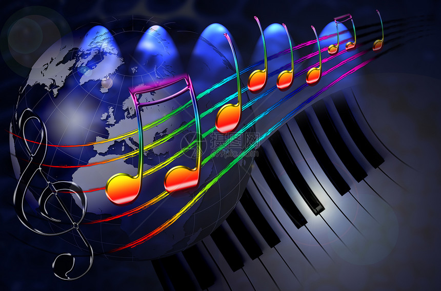 世界音乐岩石蓝色音乐家钢琴家舞蹈乐器歌手聚光灯钥匙派对图片