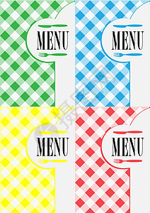 菜单卡设计庆典小酒馆用餐食物检查卡片邀请函勺子茶布午餐背景图片