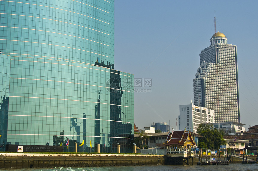 曼谷及其河流热带文化建筑物旅行情调运输异国景观城市运河图片