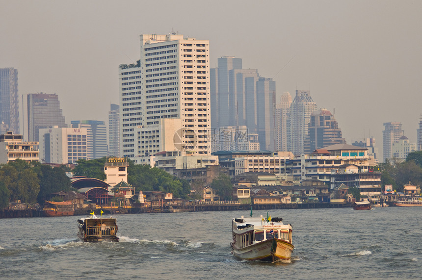 曼谷及其河流异国城市情调旅行景观建筑物热带文化运河运输图片
