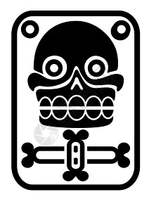 带头骨的Aztec印章背景图片