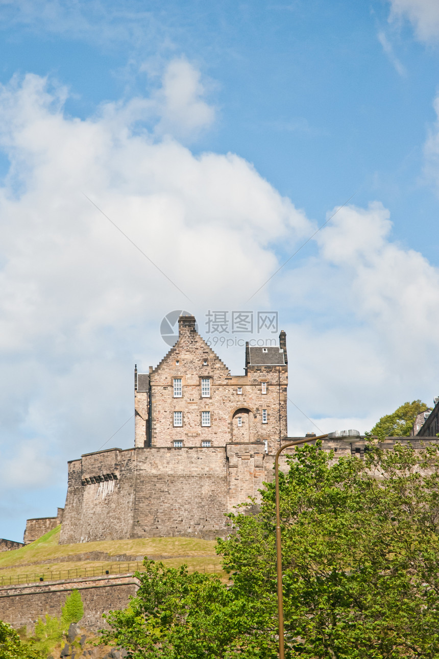爱丁堡城堡石头建筑天空历史爬坡遗产防御建筑学王国城市图片