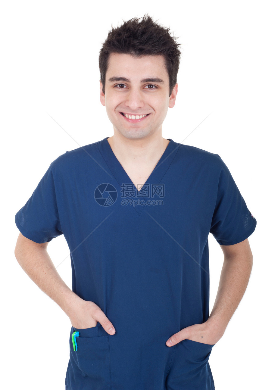 男医生擦洗工作护士学生男人外科专家蓝色职业医院图片