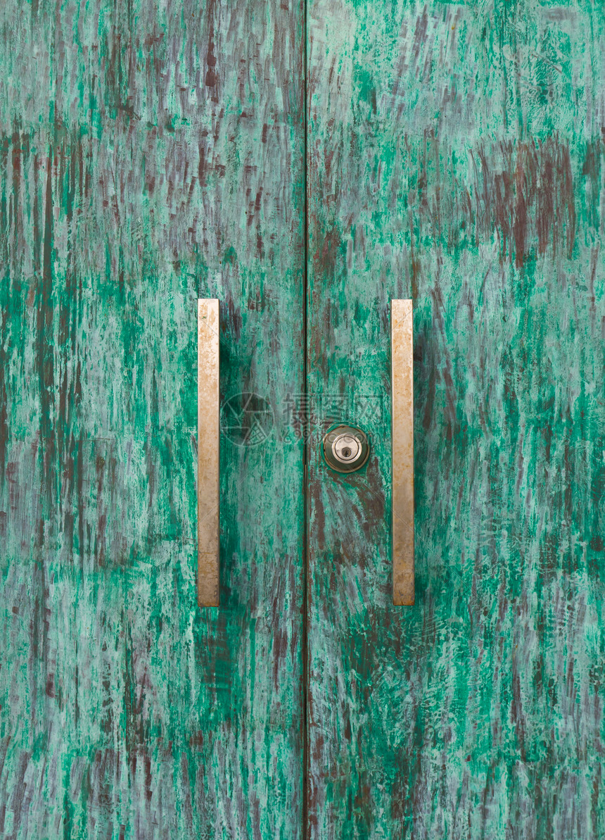 木绿色门入口秋千建筑木制品工匠合页精神出口木头闩锁图片