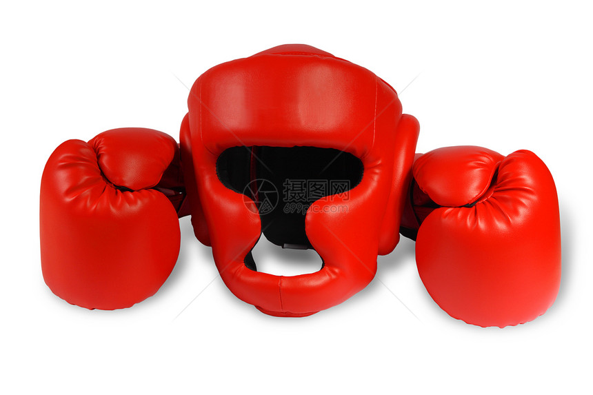 红拳球和头盔竞赛齿轮盒子运动皮革拳击拳击手斗争活动手套图片