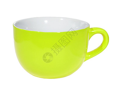 绿色杯餐具厨具杯子制品白色用具容量阴影陶器陶瓷背景图片