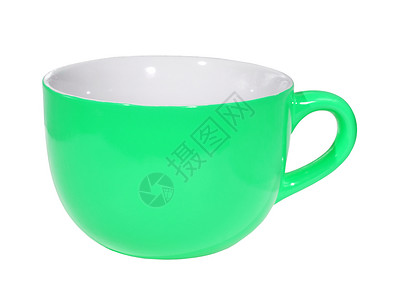 绿色杯餐具陶瓷陶器白色厨具用具反射咖啡杯杯子阴影高清图片