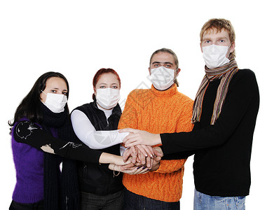 戴面罩 有流感的人男人保健发烧肺炎女士面具男生治疗疾病疼痛温度高清图片素材